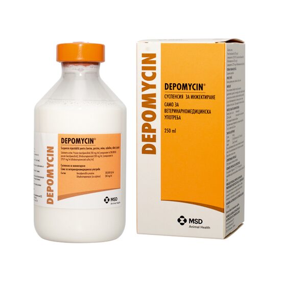 DEPOMYCIN // Procaine benzylpenicillin 200 mg/ml + Dihydrostreptomycin 200 mg/ml // cattle, pigs, sheep, horses, dogs and cats / bovini, suini, ovini, cavalli, cani e gatti