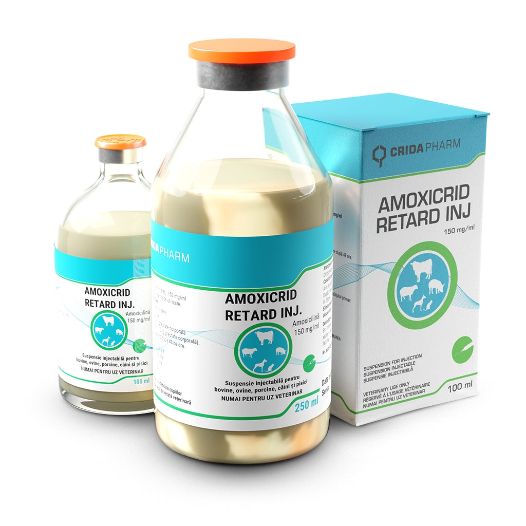 AMOXICRID RETARD. 150 mg/ml, sospensione iniettabile per bovini, ovini, suini, cani e gatti / AMOXICRID RETARD INJ. 150 mg/ml, injectable suspension for cattle, sheep, pigs, dogs and cats