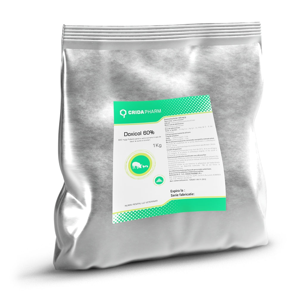 DOXICOL 60% 50 G //600 mg/g - Doxycycline hyclate // oral powder for pigs and broilers // polvere orale per suini e polli da carne