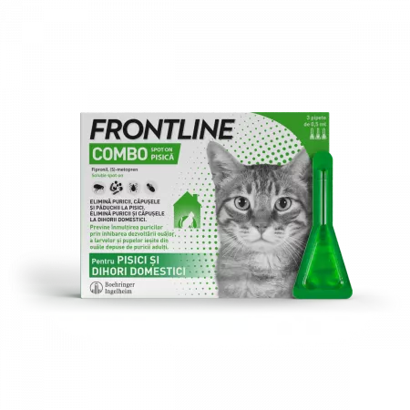 FRONTLINE COMBO spot on for cats and domestic ferrets, 3 pipettes // gatti e furetti domestici // FIPRONIL, METOPREN
