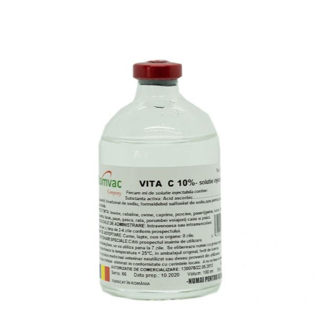 VITA C 10% 50 ML // Cattle, horses, sheep, goats, pigs, birds, dogs and cats / Bovini, cavalli, pecore, capre, maiali, uccelli, cani e gatti