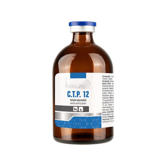 C.T.P. 12 // Chloramphenicol, tylosin tartrate, prednisolone, vitamin B12 // dogs and cats / cani e gatti