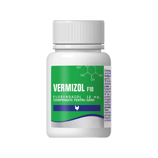 VERMIZOL F10 100 CP //  flubendazole // INTERNAL ANTIPARASITIC FOR CHICKENS / ANTIPARASSITARIO INTERNO PER POLLI