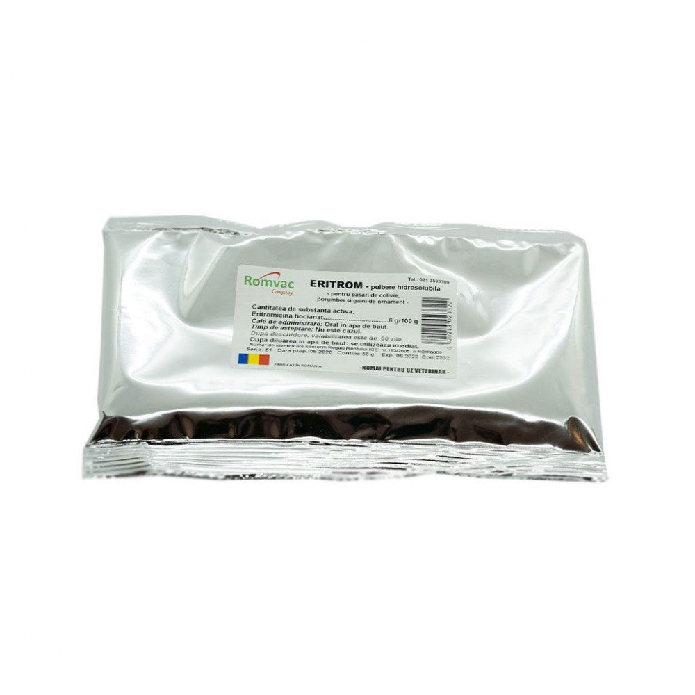 ERITROM  //  Erythromycin +Methylene blue // Cage birds, pigeons and ornamental chickens / Uccelli da gabbia, piccioni e polli ornamentali