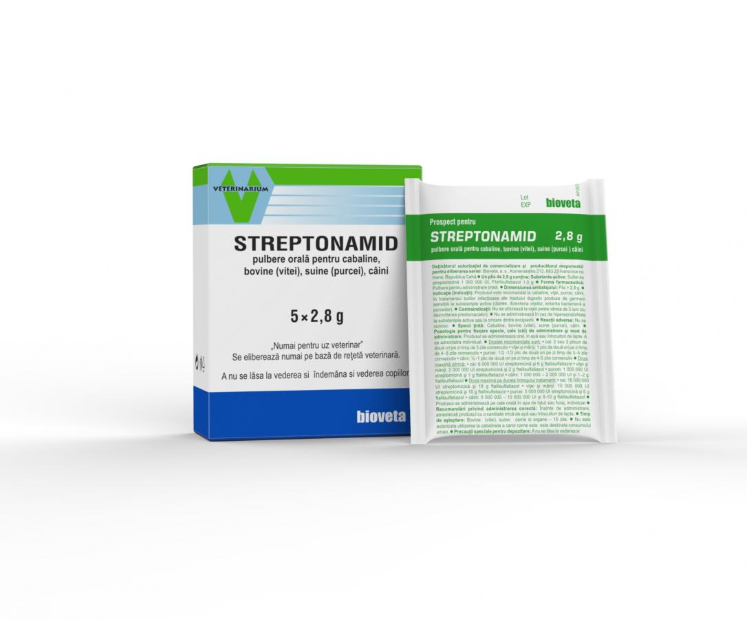 STREPTONAMID, 2,8 g, 5 sachets// Streptomycine// Chevaux, bovins, canidés // Cavalli, bovini, canidi