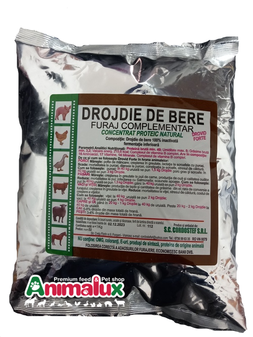 Feed brewer's yeast, 1 kg // Lievito di birra alimentare, 1 kg // birds, ruminants, pigs, horses, rabbits /