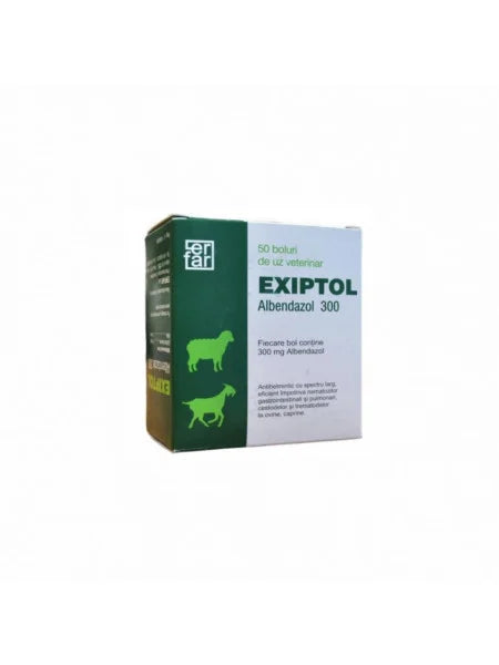 EXIPTOL 300mg 50 TAB // Albendazole // ORAL Dewormer for cattle, sheep and goats / Vermifugo orale per bovini, ovini, caprini