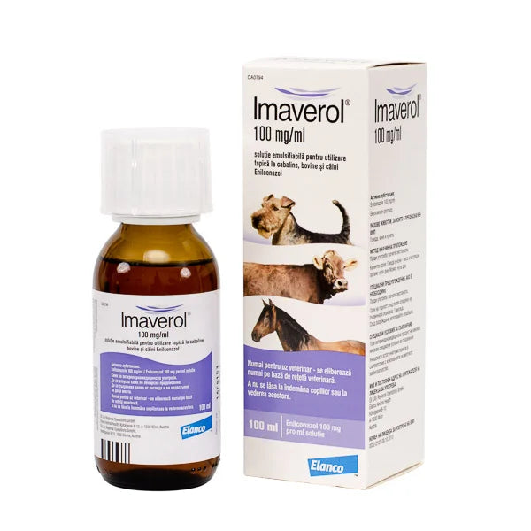 IMAVEROL 100ml - traitement de la dermatophytose //Antimicococo per cura dermafitosi Cani/Bovini/Cavalli