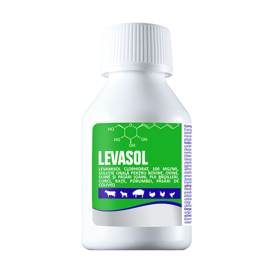 LEVASOL // LEVAMISOLE //  Dewormer in Cattle, Sheep, Pigs, Chickens (Broilers), Turkeys, Ducks and Pigeons / Antiparasitario per  Bovini, ovini, suini, polli (da carne), tacchini, anatre e piccioni