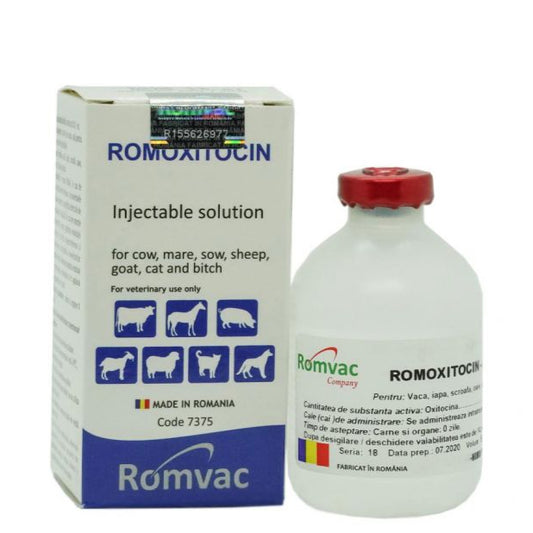ROMOXITOCIN 20 ML // OXYTOCIN // Cow, mare, sow, sheep, goat, dog and cat / Mucca, cavalla, scrofa, pecora, capra, cane e gatto