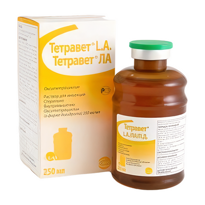 TETRAVET LA  // oxytetracycline // Cattle, sheep, goats and pigs // Bovini, ovini, caprini, suini