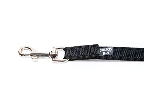Color & Gray Super-Grip Leash with Handle, and D-Ring, 0.79 in x 6.56 ft, Black-Gray - Pet Shop Luna