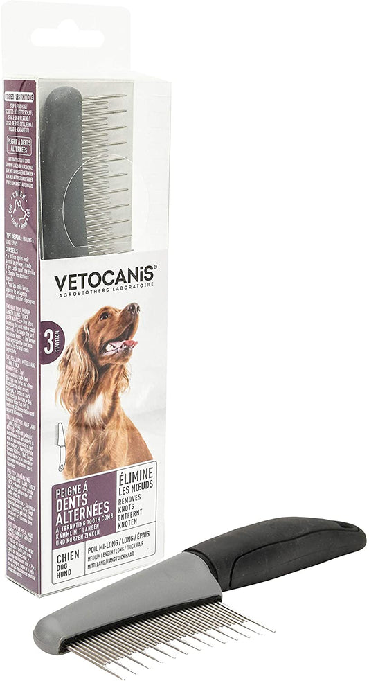 Vetocanis - Pettine per cani con denti alternati - Pet Shop Luna
