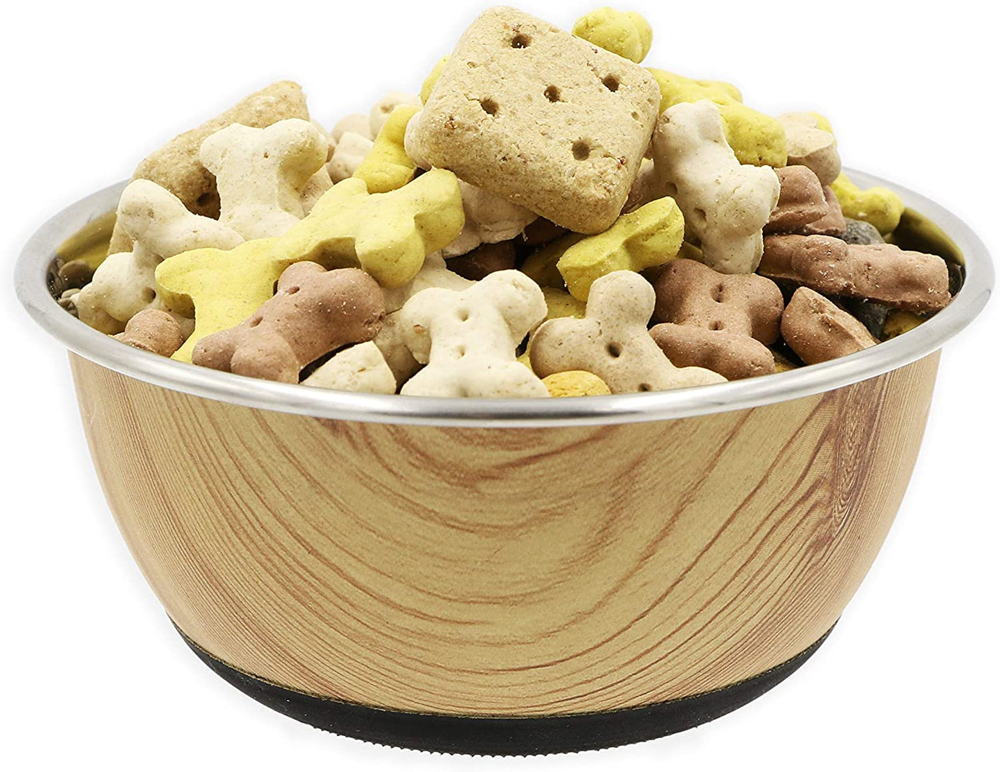 Tyrol Stainless Steel Non-Slip Large Bowl for Cat/Dog/Pets, Wood Effect, 20.5 cm, 0.235989 kg - Pet Shop Luna