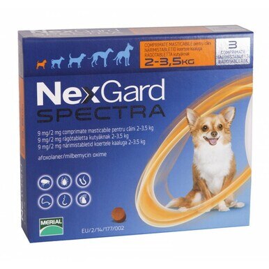 NexGard Spectra Chewable 3 Tablets for Dogs prevention of heartworm disease / Antiparassitario / vermifugo per cani 3 compresse EUROPEAN VERSION - Pet Shop Luna